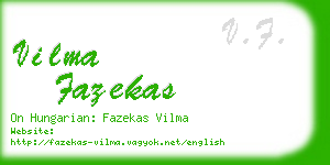 vilma fazekas business card